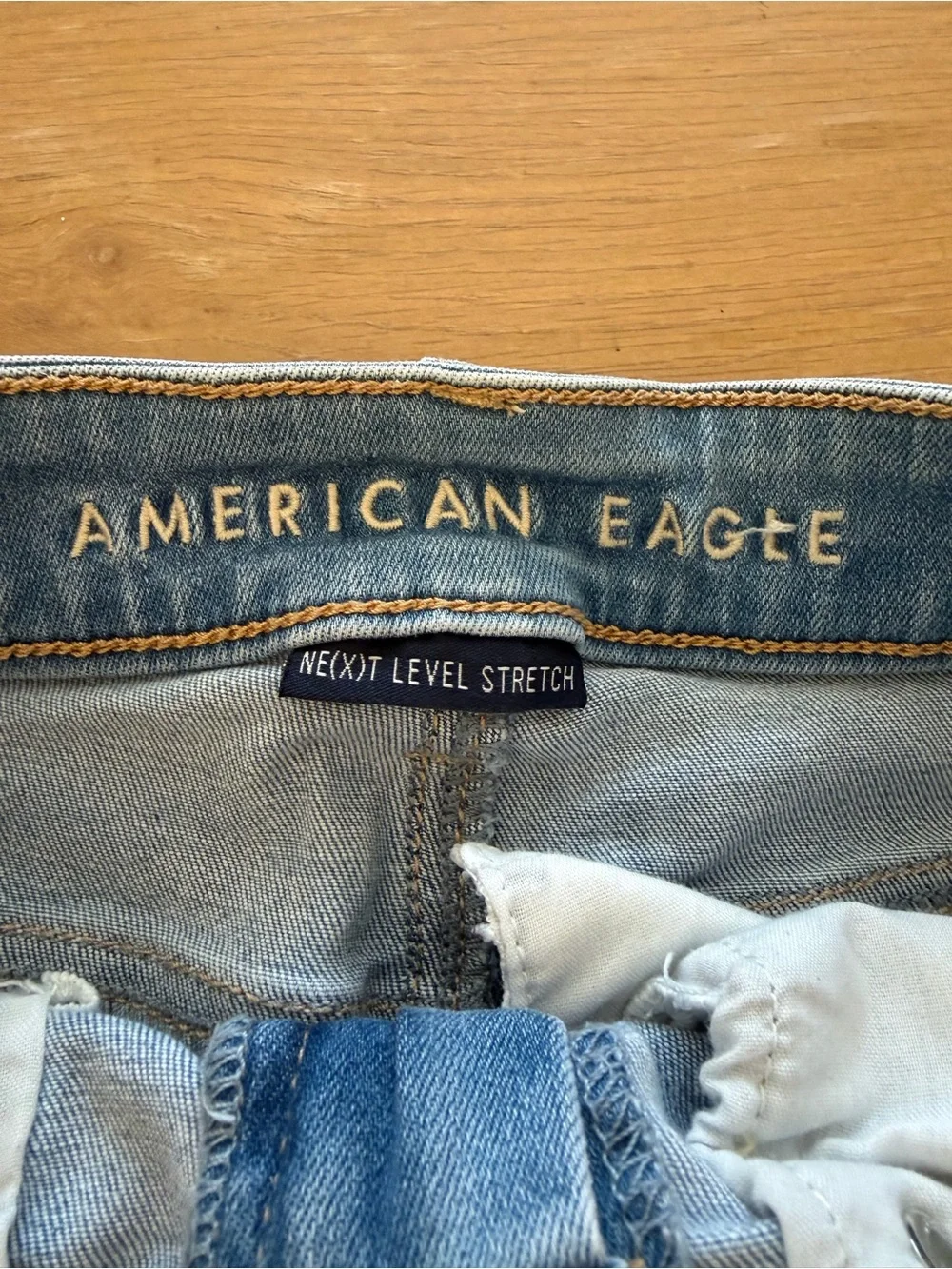 American Eagle Outfitters Light Blue Distressed Denim Cutoff Shorts